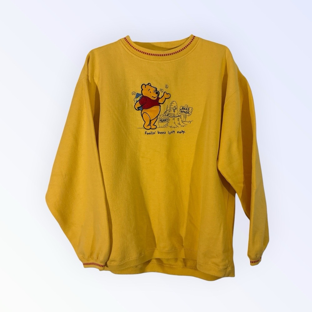 VINTAGE WINNIE THE POOH SWEATSHIRT‎ CREWNECK FOOLIN BEES ISNT EASY